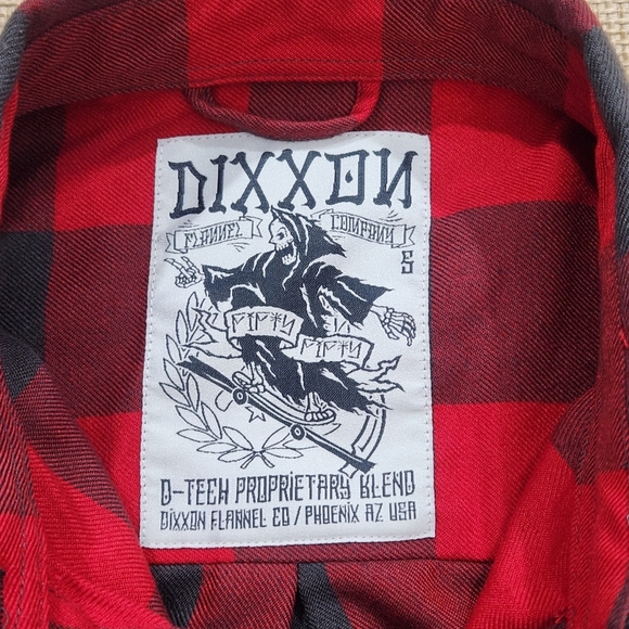 DIXXON Women's Flannel Shirt Fifty Fifty Button Down L/S Red Buffalo Plaid Small - Picture 4 of 8